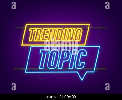 Trenderes Thema Neon-Symbol-Abzeichen. Bereit für den Einsatz im Web- oder Druckdesign. Vektorgrafik Stock Vektor