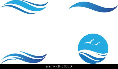 Wasser Welle Symbol und Ikone Logo Vorlage Vektor Stock Vektor