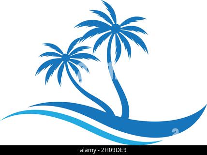 Palm Tree Sommer logo template Vector Illustration Stock Vektor