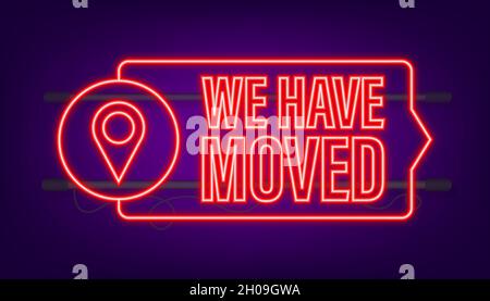 Wir haben uns auf die Sprechblase geschrieben. Werbeschild. Neonsymbol. Vektorgrafik Stock Vektor