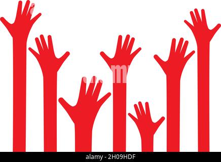 Hands Up Hintergrund-Ilustration-Vektor-Vorlage Stock Vektor