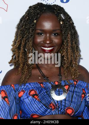 West Hollywood, Usa. Oktober 2021. WEST HOLLYWOOD, LOS ANGELES, KALIFORNIEN, USA – 11. OKTOBER: Die Singer-Songwriterin Tamika J. kommt zu Travel and GIVE's 4. Jährlichen Spendenaktion „Travel with A Purpose“ mit Lisa Vanderpump (Spendenaktion für das Teletherapie-Programm und die vom Erdbeben betroffenen Gemeinden in Haiti), die am 11. Oktober 2021 im TOM TOM Restaurant and Bar in West Hollywood, Los Angeles, Kalifornien, USA, stattfand. (Foto: Xavier Collin/Image Press Agency/Sipa USA) Quelle: SIPA USA/Alamy Live News Stockfoto