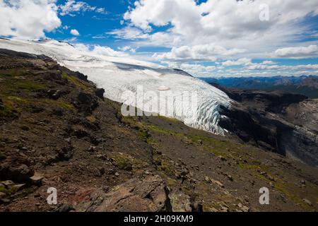 Berg Tronador und Gletscher von Alerce und Castano Overa Stockfoto