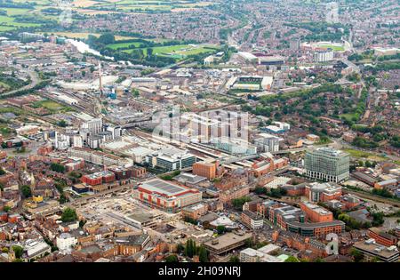 Luftaufnahme von der Südansicht von Nottingham City, Nottinghamshire England UK Stockfoto