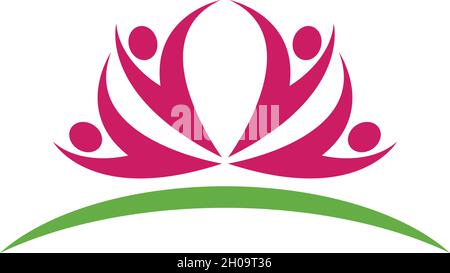 Lotus Blumen Ilustration menschlichen Charakter Logo Vorlage Vektor Stock Vektor