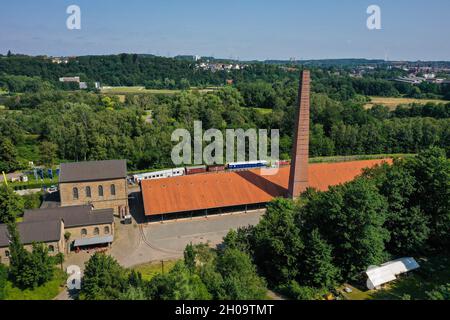 '23.07.2021, Deutschland, Nordrhein-Westfalen, Witten - LWL Industriemuseum Nightingale Colliery und Duenkelberg Ziegelhof im Muttental auf Stockfoto