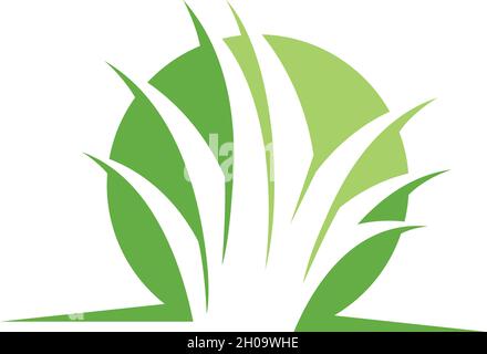 Grass Ilustration Logo Vektor-Design Stock Vektor