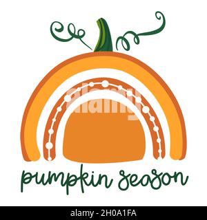 Kürbis Season - Religion Zitat Thanksgiving day, Halloween Lettering message. Handgeschriebene moderne Pinsel-Kalligraphie für den Herbst. Gut für Wohnkultur, Pos. Stock Vektor