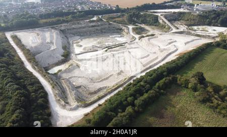 Luftaufnahme des Steinbruchs von Imerys Minerals, Beverley, East Riding of Yorkshire Stockfoto