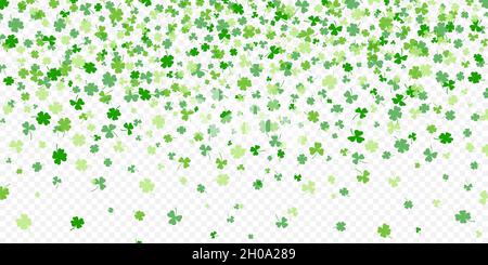 Shamrock oder grünes Kleeblatt Blätter Muster Hintergrund flaches Design Vektor Illustration isoliert auf weißem Hintergrund. St. Patricks Day Kleeblatt Symbole deco Stock Vektor