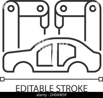 Lineares Symbol für die Fertigung in weißem Gehäuse Stock Vektor