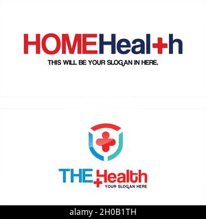 Modernes medizinisches Heim Cross Health Care Logo Design Stock Vektor