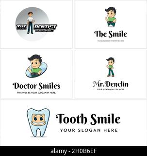 Kinder Zahnklinik Logo-Design Stock Vektor