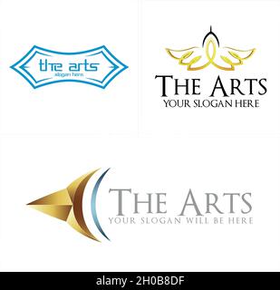 Moderne Kunst Flügel Pfeil Initial Symbol Logo Design Stock Vektor