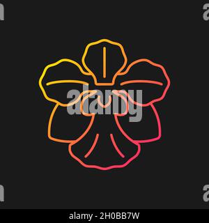 Vanda Miss Joaquim Gradientenvektor-Symbol für dunkles Thema Stock Vektor