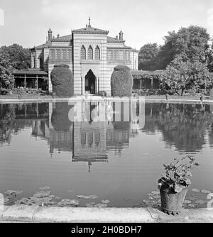 Der Maurische Festsaal in der Wilhelma in Stuttgart, Deutschland, 1930er Jahre. Maurische Halle in der Wilhelma Gärten bei Stuttgart, Deutschland 1930. Stockfoto