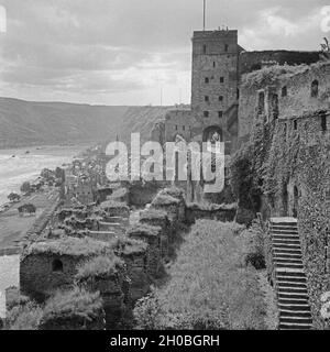 Die Ruine der Burg Rheinfels bei St. Goar, Deutschland 1930er Jahre sterben. Reste der Burg Rheinfels bei St. Goar, Deutschland 1930. Stockfoto