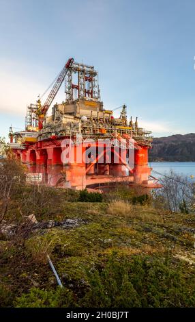 , NORWEGEN - 19. Sep 2021: Eine Nahaufnahme der transoceanischen Spitzbergen, die in Norwegen stationiert sind Stockfoto