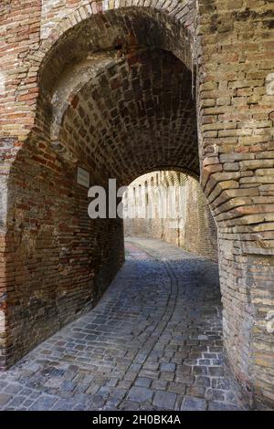 Mauern des Knackers, Corinaldo Dorf, Marken, Italien, Europa Stockfoto