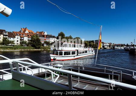 REGENSBURG, DEUTSCHLAND - 12. Sep 2019: Eine schöne Aussicht auf die berühmte Walhalla-Gedenkstätte in der Nähe von Regensburg in Bayern Stockfoto