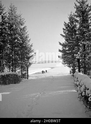 Winterlandschaft in Ostpreußen, 1930er Jahre. Winter Landschaft in Ostpreußen, 1930er Jahre. Stockfoto