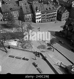 Blick von der Burg auf die Stadt Nürnberg, Deutschland 1930er Jahre. Blick von der Burg auf die Stadt Nürnberg, Deutschland 1930. Stockfoto