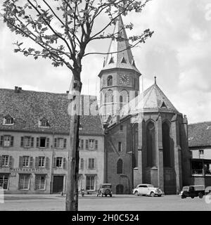 Stiftskirche St. Martin und St. Maria Sterben in Kaiserslautern, Deutschland 1930er Jahre. St. Martin und St. Mary's Stiftskirche in Kaiserslautern, Deutschland 1930. Stockfoto