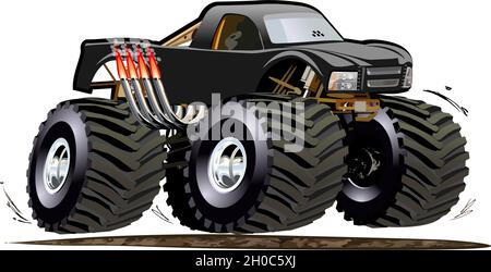 Cartoon Monster Truck. Verfügbares EPS-10, das durch Gruppen und Ebenen getrennt ist, für eine einfache Bearbeitung Stock Vektor