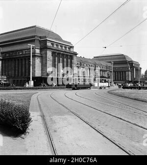Der Hauptbahnhof in Leipzig, Deutschland 1930er Jahre. Hauptbahnhof Leipzig, Deutschland 1930. Stockfoto