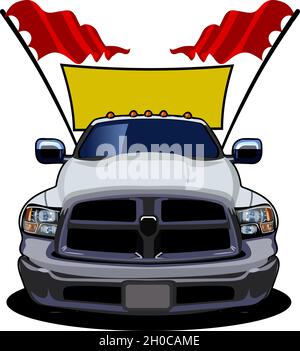 Vektorgrafik Cartoon Auto. Verfügbares EPS-10-Vektorformat, das durch Gruppen und Ebenen getrennt ist, für eine einfache Bearbeitung Stock Vektor