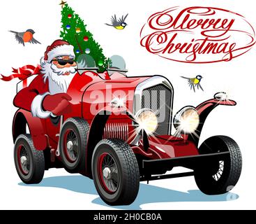 Vektor-Weihnachtsgrüßkarte mit Weihnachtsschriftzug. Verfügbares EPS-10-Format, das durch Gruppen und Ebenen getrennt ist, für eine einfache Bearbeitung Stock Vektor