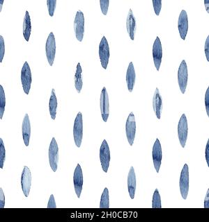 Aquarell nahtlose Muster abstrakter Hintergrund. Blaue Indigo-Abbildung. Grafiken für Tapeten, Scrapbooking, Stoffe, Textil, diy-Projekte, Begrüßung Stockfoto