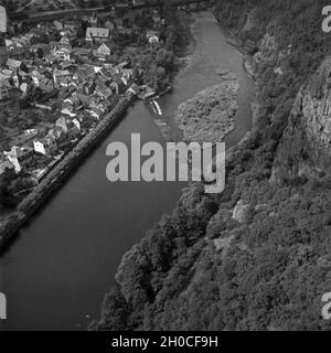 Im Nahetal bei Bad Münster am Stein, Deutschland 1930er Jahre. Im Tal der nahe bei der Stadt Bad Münster am Stein, Deutschland 1930er Jahre. Stockfoto