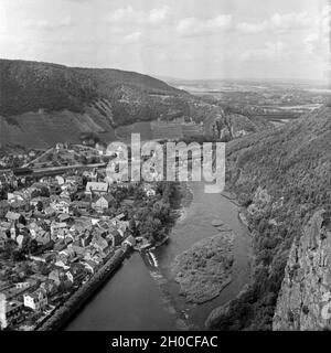 Im Nahetal bei Bad Münster am Stein, Deutschland 1930er Jahre. Im Tal der nahe bei der Stadt Bad Münster am Stein, Deutschland 1930er Jahre. Stockfoto