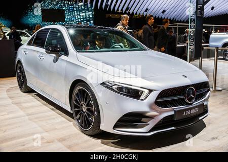 Mercedes-Benz A 250 4MATIC präsentiert auf dem Pariser Automobilsalon. Paris, Frankreich - 2. Oktober 2018. Stockfoto