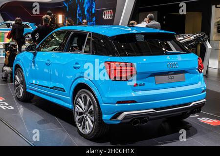 Audi SQ2 auf dem Pariser Automobilsalon. Paris, Frankreich - 2. Oktober 2018. Stockfoto