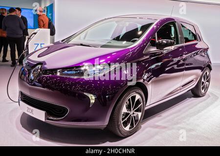 Das Elektroauto Renault Zoe wurde auf dem Pariser Automobilsalon vorgestellt. Paris, Frankreich - 2. Oktober 2018. Stockfoto