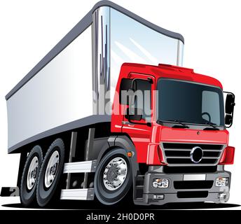 Cartoon Lieferung LKW isoliert auf weißem Hintergrund. Verfügbares EPS-10-Vektorformat, getrennt durch Gruppen und Ebenen Stock Vektor