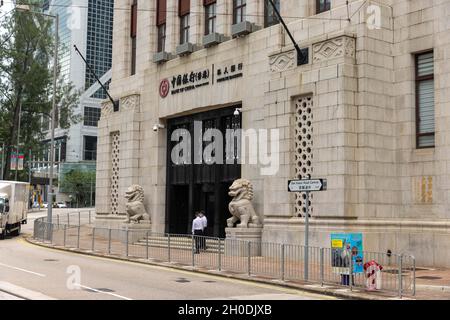 Hongkong, Hongkong. Oktober 2021. Gebäude der Bank of China in Hongkong, S.A.R. am 12. Oktober 2021. (Foto von Simon Jankowski/Sipa USA) Quelle: SIPA USA/Alamy Live News Stockfoto