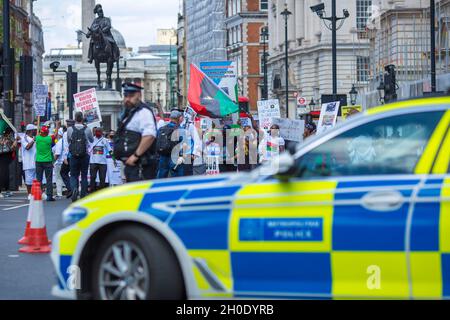 Am 12. Juni 2021 findet in Cornwall, südwestlich von England, der G7-Gipfel statt, eine Kundgebung nach Biafra in der Nähe der Downing Street im Zentrum von London. Stockfoto