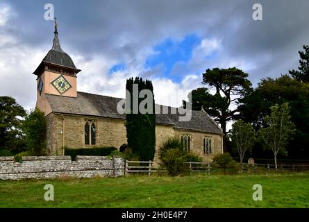 Die Kirche von St. Michael und allen Engeln im Croft Castle. Stockfoto