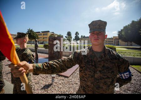 Pfc. Joey A. Koller, ein 19-jähriger von RS Indianapolis aus Martinsville, Indiana, soll am Marine Corps Recruit Depot San Diego am 12. Februar 2021 seinen Abschluss machen. Koller absolvierte die Martinsville High School und wurde dann von Sgt rekrutiert. Fendley wird als Intel Marine fungieren. Stockfoto