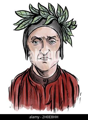 Der Dichter dante Illustration Stockfoto