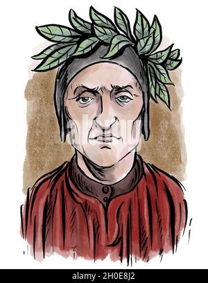 Der Dichter dante Illustration Stockfoto