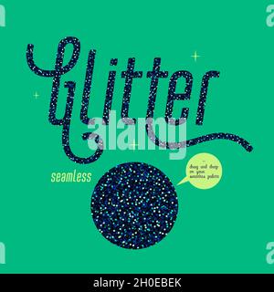 Nachtblau Glitzer nahtloses Muster, glänzender Party-Hintergrund mit marineblauer Textur. Abstrakter Hintergrund für Urlaubsvektoren Stock Vektor