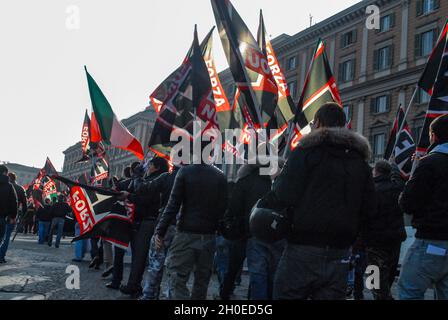 Rom, Italien, 01/12/2006: Studentendemonstration organisiert von Forza Nuova. ©Andrea Sabbadini Stockfoto