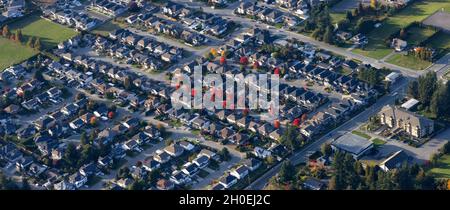 Wohnhäuser in Mission City. Östlich von Greater Vancouver gelegen Stockfoto