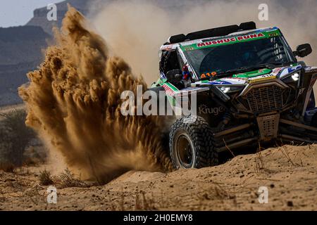 Zagora, Marokko, 12/10/2021, 418 Guayasamin Sebastian (ecu), Torlaschi Ricardo Adrian (arg), Polaris RZR Pro XP, Aktion während der Rallye du Maroc 2021, vom 8. Bis 13. Oktober 2021 in Zagora, Marokko - Foto Julien Delfosse / DPPI Stockfoto