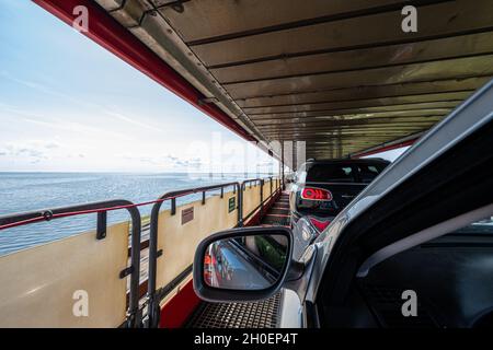 Mit dem Autozug nach Sylt, Deutschland Stockfoto