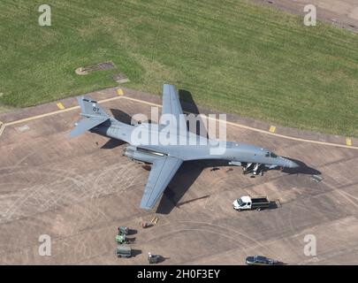 USAF North American Rockwell B-1B Überschallbomber auf Ablösung bei RAF Fairford in England. Stockfoto